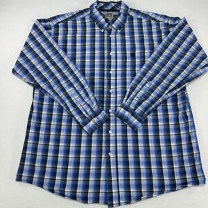 Cinch Shirt Mens XL Blue Plaid Long Sleeve Western Button Down Cowboy Rodeo